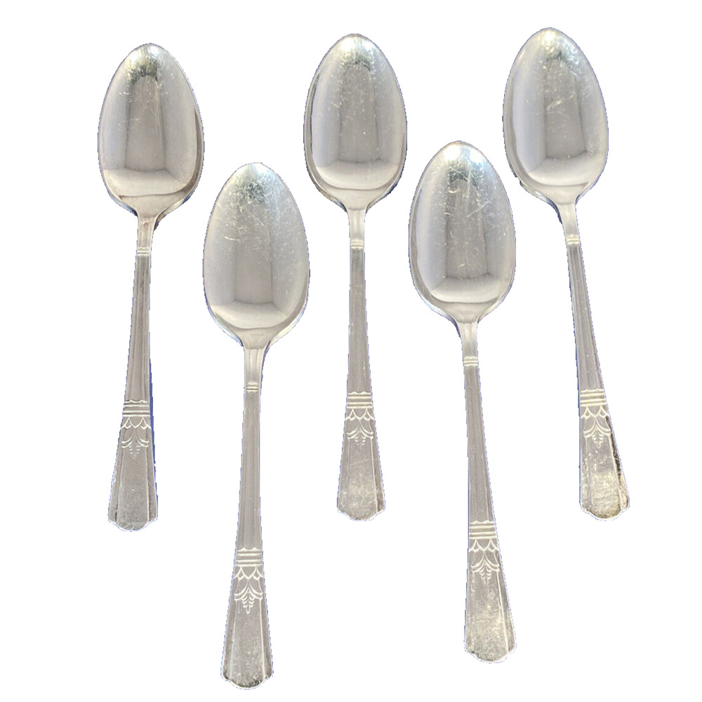 Five Court Silver Plate 6" Teaspoons - 1939 Intl Silver No Monogram